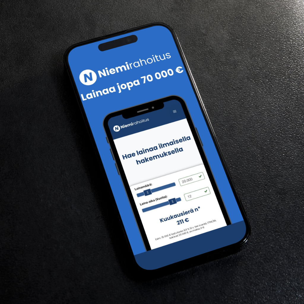 Metamainosprojekti Niemirahoitus.fi. Kuvassa näkyy Facebook ja Instagram mainos joka tehtiin asiakasyritykselle.